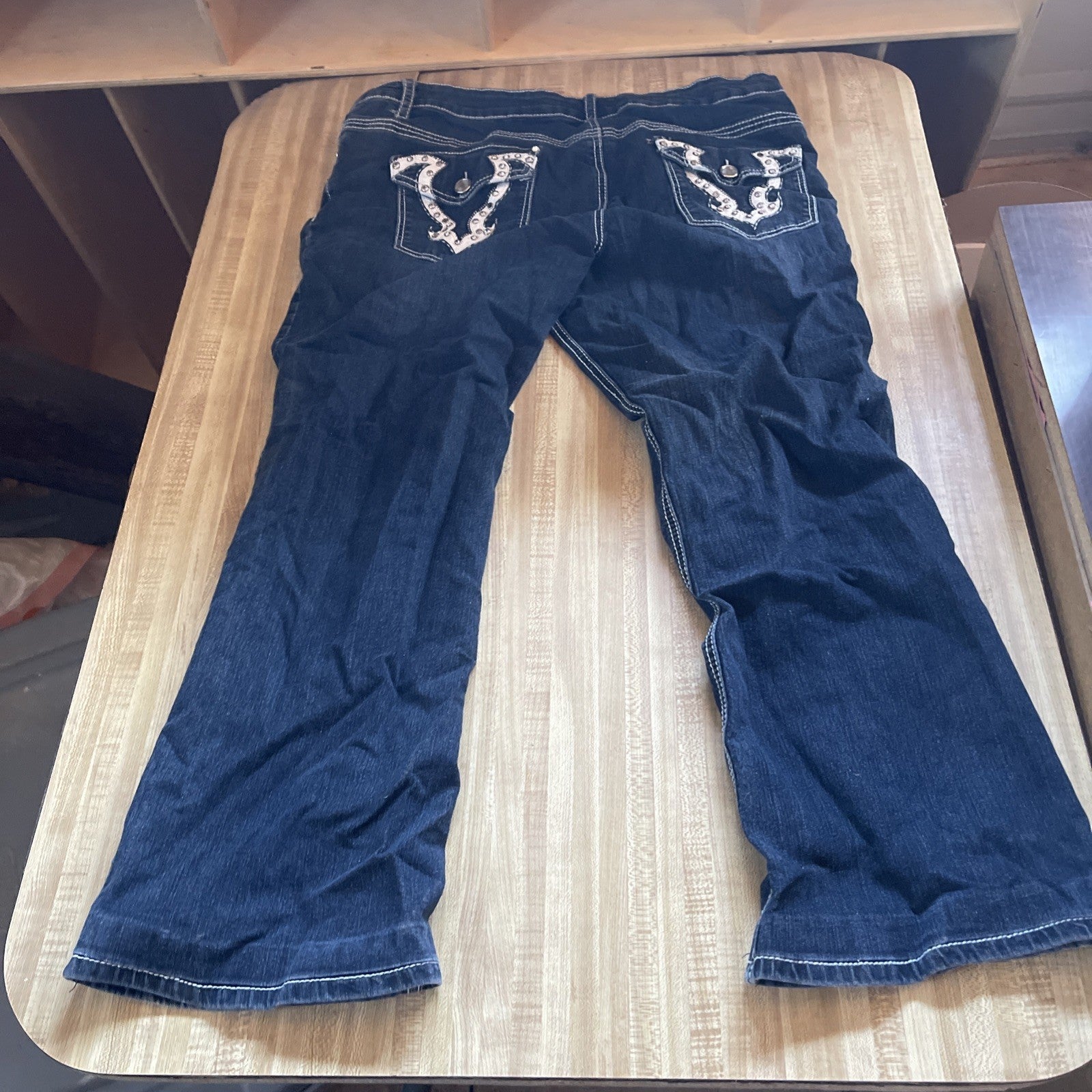 Wax Jeans 3X Baggy Wide Leg Flap Pockets 