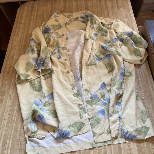 Tommy Bahama Silk Hawaiian Shirt XL Loop Collar