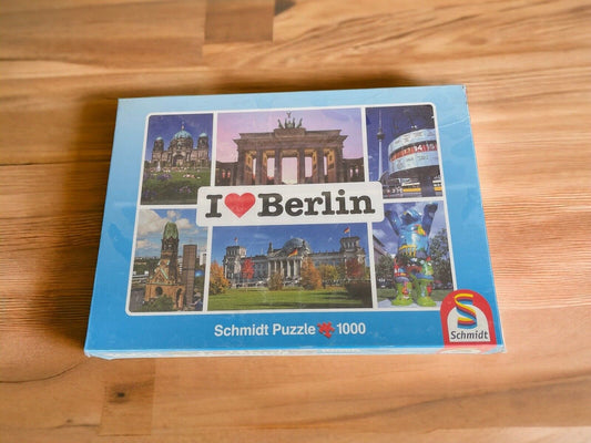 Berlin 1000 piece puzzle by Schmidt featuring iconic Berlin landmarks in a colorful box