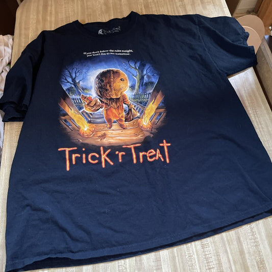 Trick r Treat horror fan gift shirt 3XL with pumpkin character graphic on black fabric