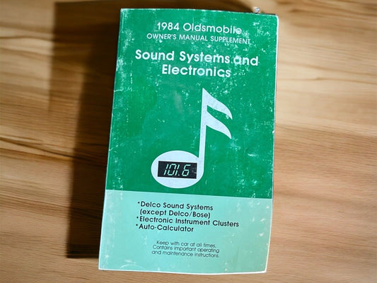 1984 vintage Oldsmobile electronics manual sound systems and electronics owner's supplement